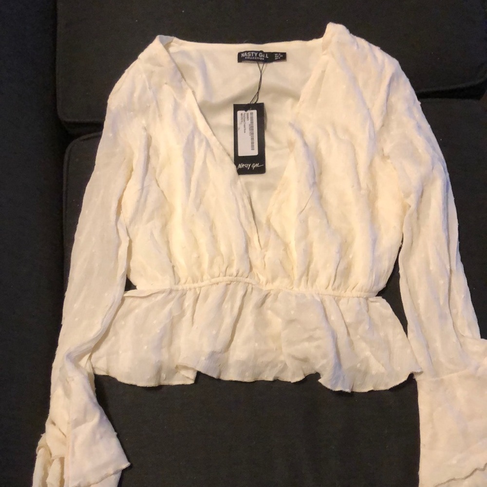 Nasty Gal Cream Blouse
